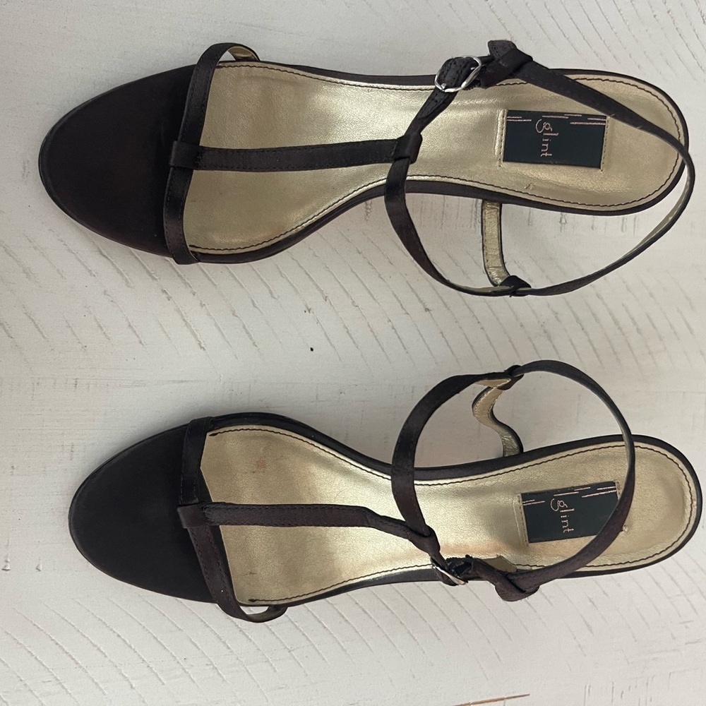 Glint Dark Brown Strappy Sandals